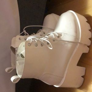 White SHEIN boots.